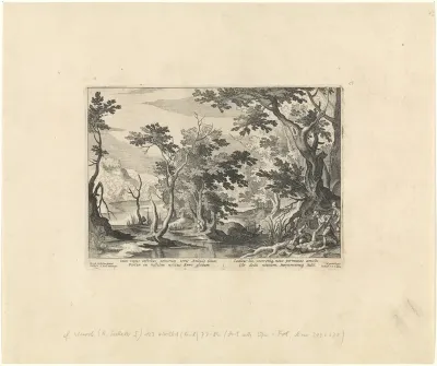 Landschap met de beroving van de barmhartige Samaritaan