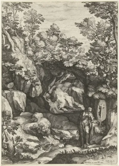 Landschap met de boetvaardige Maria Magdalena
