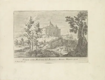 Landschap met de Chiesa della Madonna del Rosario op de Monte Mario