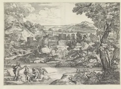 Landschap met de doop van Christus
