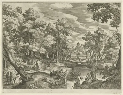Landschap met de doop van Christus