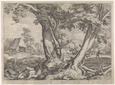Landschap met de gelijkenis van het onkruid tussen het koren