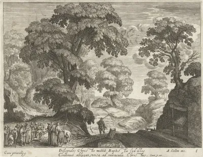Landschap met de genezing van de blinden