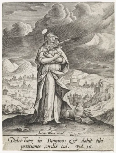 Landschap met de H. Margaretha van Antiochië