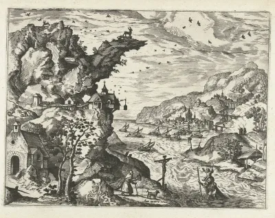 Landschap met de heilige Christoffel