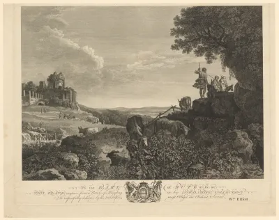 Landschap met de heilige familie op hun vlucht naar Egypte