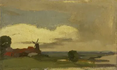 Landschap met de molen van Wijk bij Duurstede