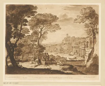 Landschap met de nimf Egeria, treurend over Numa