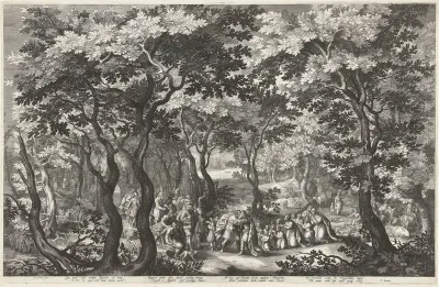 Landschap met de ontmoeting van Jacob en Esau