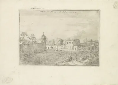 Landschap met de poort van de Villa Pinciana