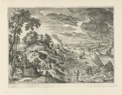 Landschap met de roeping van de apostel Petrus