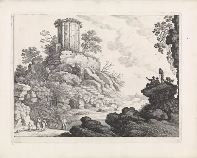 Landschap met de ruïne van een tempel