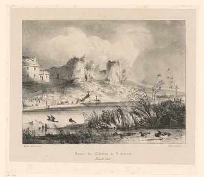 Landschap met de ruïnes van Château de Richecourt