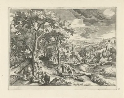 Landschap met de rust op de vlucht naar Egypte