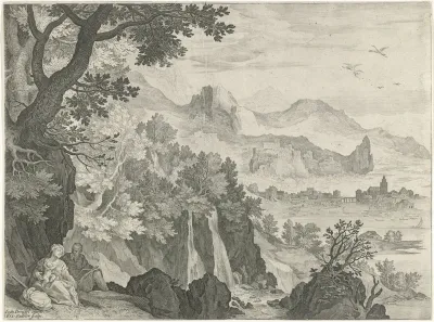 Landschap met de rust tijdens de vlucht naar Egypte