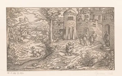 Landschap met de thuiskomst van de verloren zoon