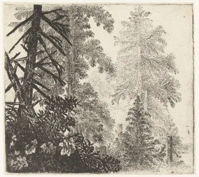 Landschap met de twee sparren