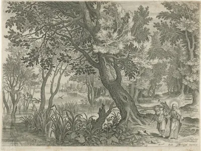 Landschap met de verzoeking van Christus