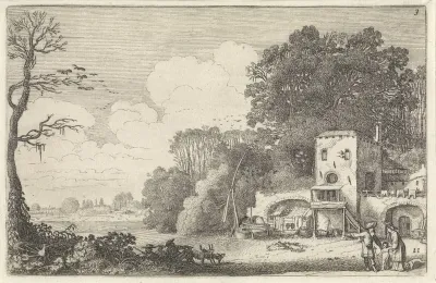 Landschap met de wegzending van Hagar en Isamel