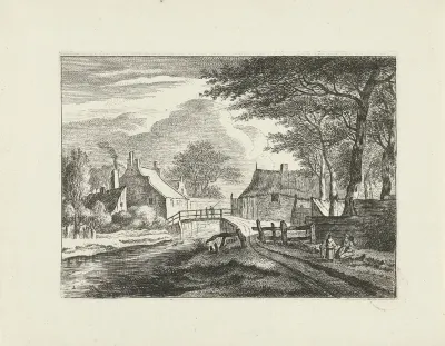 Landschap met dorp
