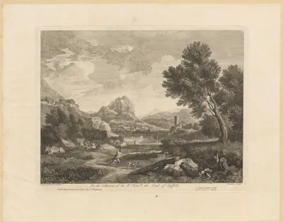Landschap met dorpen en een meer