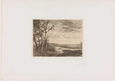 Landschap met drie berken