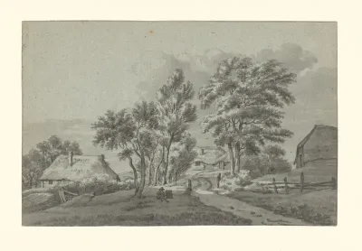Landschap met drie boerderijen