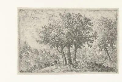 Landschap met drie bomen