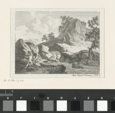 Landschap met drie figuren