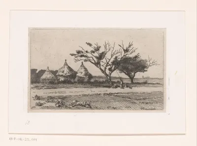 Landschap met drie hooibergen