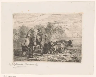 Landschap met drie koeien