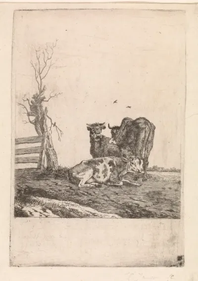 Landschap met drie koeien