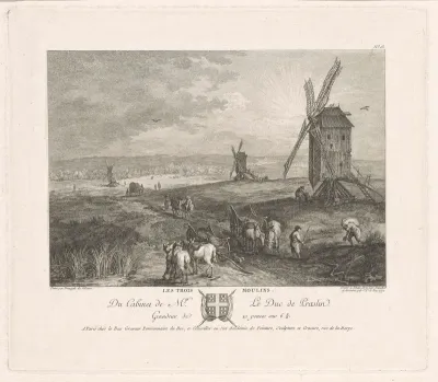 Landschap met drie molens