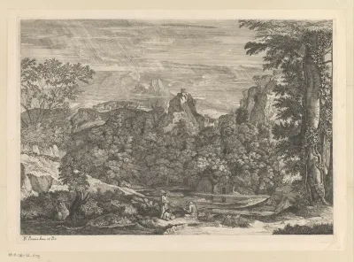 Landschap met drie monniken