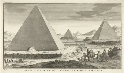 Landschap met drie piramides