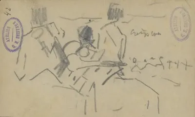 Landschap met drie ruiters, mogelijk huzaren