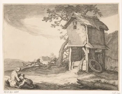 Landschap met duiventil