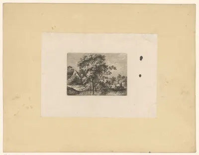 Landschap met een aanmerende boot
