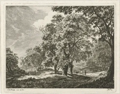 Landschap met een boer en zijn vee