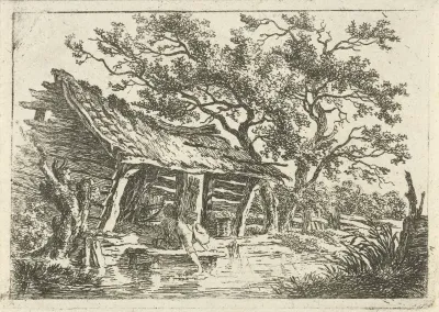Landschap met een boerenschuur