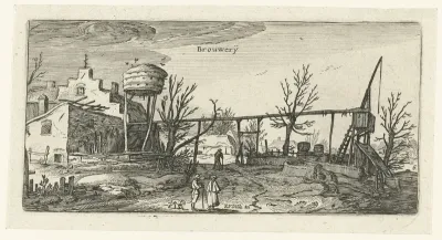 Landschap met een brouwerij