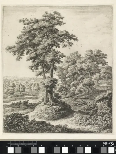 Landschap met een dode godsman, leeuw en ezel