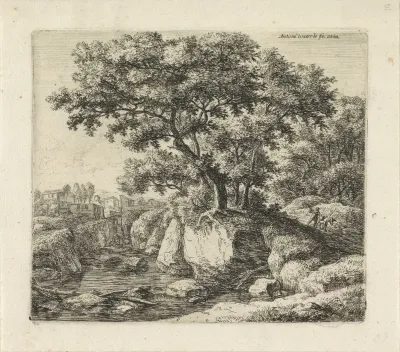 Landschap met een ezeldrijver