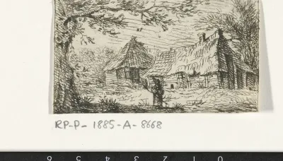 Landschap met een figuur voor een boerderij