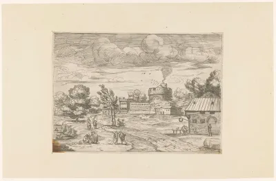 Landschap met een fort