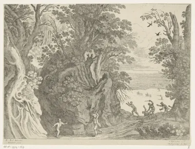 Landschap met een gewapende overval