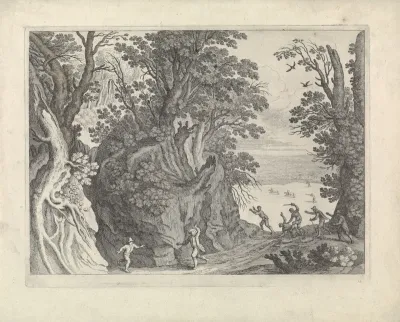 Landschap met een gewapende overval
