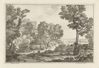 Landschap met een hengelaar