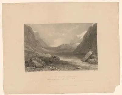 Landschap met een jager bij het bergmeer Lac Noir