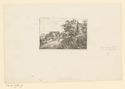 Landschap met een kapel